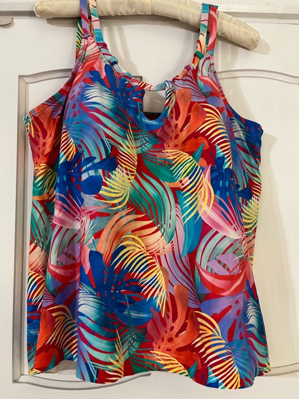Sunsets Escape Sadie Flowy Tropical high-neck Women’s Swim Tankini Top size 14